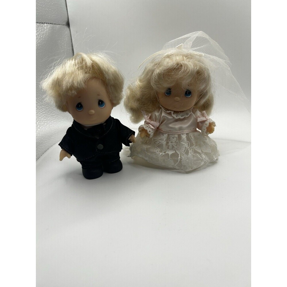 Precious Moments Bride Groom Dolls 12" Wedding Set 1994 Vintage Bridal Couple